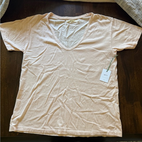 American Eagle AE 77 lot of 2 Short Sleeve Tees Navy Peach Small NWT premium - Picture 7 of 10